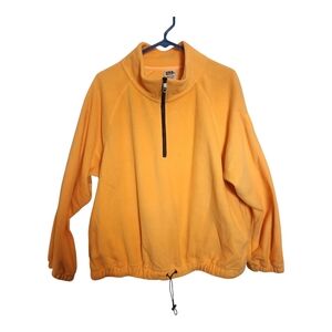 Love & Sports Orange Fleece Pullover Full Zip Size XL